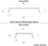 100x150mm Rectangular Plain Plastic Bases - Hobby Heaven
