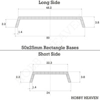 50x25mm Rectangular Plain Plastic Bases - Hobby Heaven