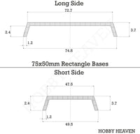 50x75mm Rectangular Plain Plastic Bases - Hobby Heaven
