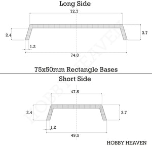 50x75mm Rectangular Plain Plastic Bases - Hobby Heaven
