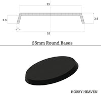 25mm Round Plain Plastic Bases - Hobby Heaven
