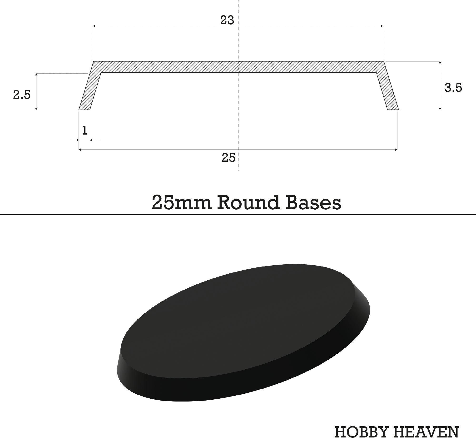 Miniature Bases, Circular, 25mm, 3mm Plywood 100 