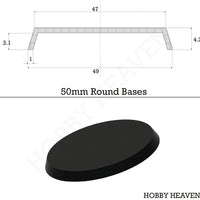 50mm Round Plain Plastic Base - Hobby Heaven