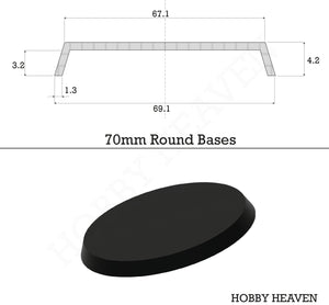70mm Round Plain Plastic Bases - Hobby Heaven