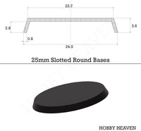 25mm Round Slotted Plastic Bases - Hobby Heaven
