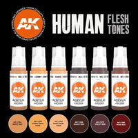 AK Interactive Human Flesh Tones Paints Set - Hobby Heaven