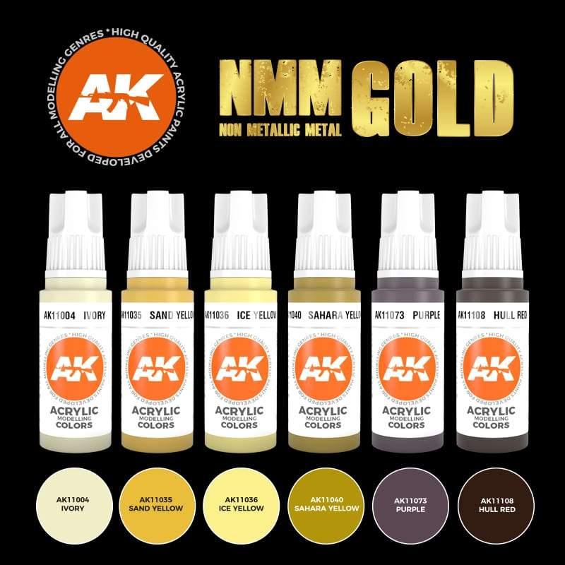 AK Interactive NMM Gold Paints Set - Hobby Heaven