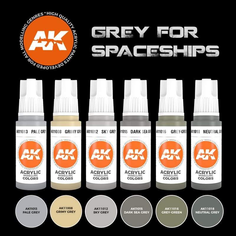 AK Interactive Grey Spaceships Paints Set - Hobby Heaven
