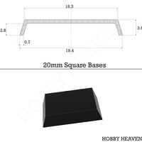 20mm Square Plain Plastic Bases - Hobby Heaven