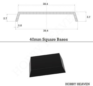 40mm Square Plain Plastic Bases - Hobby Heaven