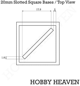 20mm Square Slotted Plastic Bases - Hobby Heaven
