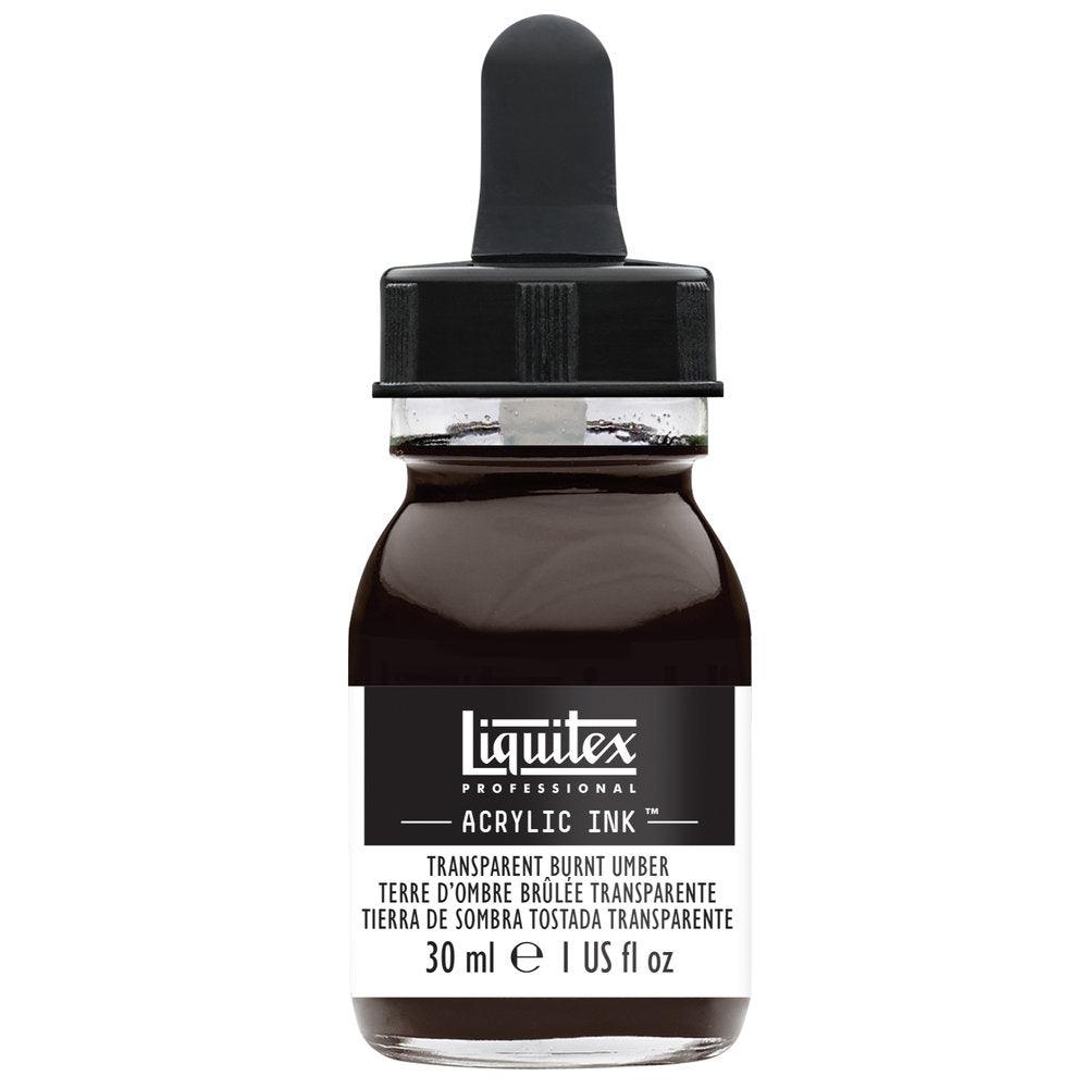 Liquitex Transparent Burnt Umber Acrylic Ink 30ml - Hobby Heaven