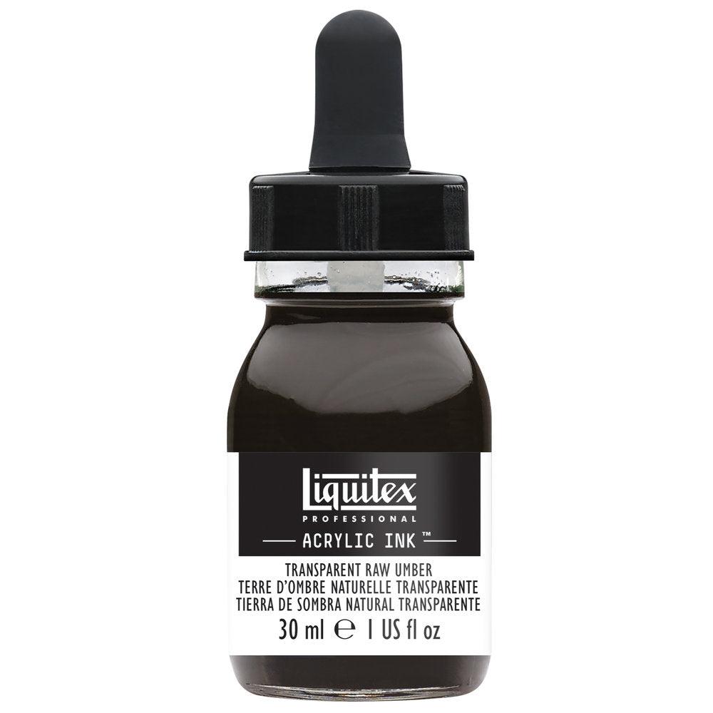 Liquitex Transparent Raw Umber Acrylic Ink 30ml - Hobby Heaven