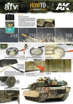 Application of AK015 Dust Effects on a model tank’s tracks and hull for a natural dust effect.
