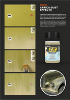 Applying AK022 Africa Dust Effects enamel on model vehicle to create dusty accumulations for realistic weathering.