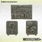 Kromlech Bedlam Fraternity Doors three resin door plates alternate angle showing surface texture