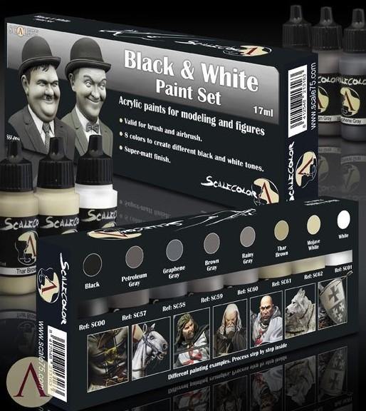 Scale75 Black and White Paint Set (8 Paints) - Hobby Heaven