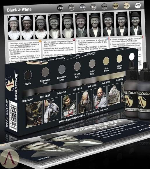 Scale75 Black and White Paint Set (8 Paints) - Hobby Heaven