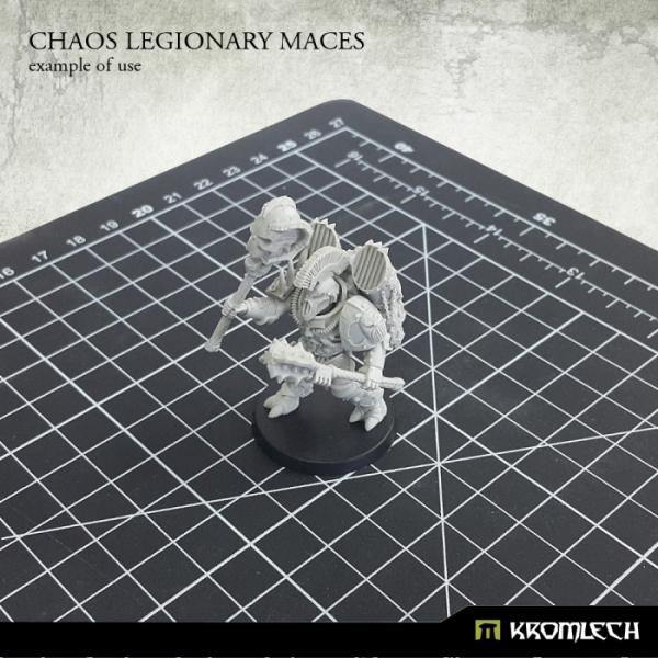3D render of 3 Kromlech Chaos Legionary Maces showing side profile of handles and grips