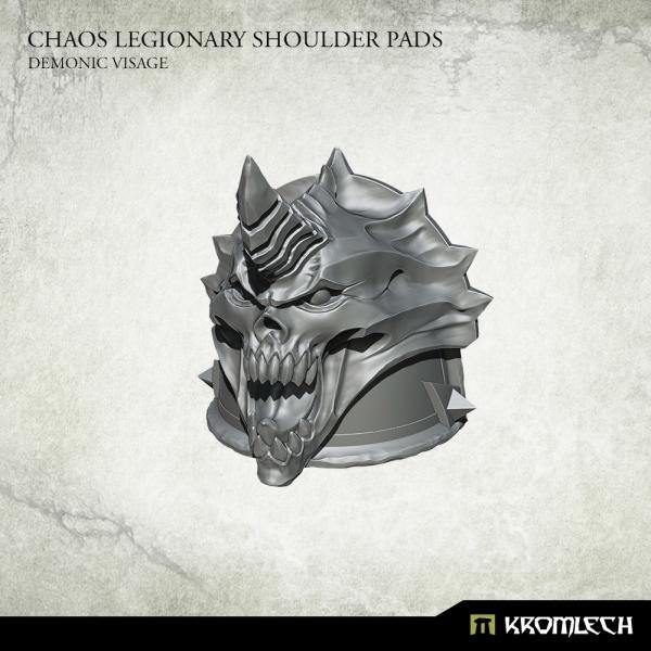 Kromlech Chaos Legionary Shoulder Pads: Demon Visage (10) KRCB233 - Hobby Heaven
