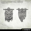 3D render of 2 Kromlech Chaos Legionary Small Banners showing front view of both unique patterns