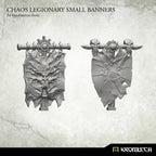 3D render of 2 Kromlech Chaos Legionary Small Banners showing front view of both unique patterns