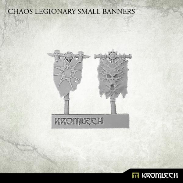 3D render of Kromlech Chaos Legionary Small Banners showing reverse side of both banners
