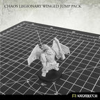 Resin sprue of 5 Kromlech Chaos Legionary Winged Jump Packs on cutting mat