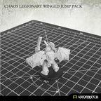 Painted chaos legionary miniature wearing Kromlech Winged Jump Pack showing in-game use