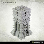 Painted Kromlech Chaos Pedestal with miniature statue on top showing scale reference