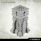 Painted Kromlech Chaos Pedestal rear view showing chaos reliefs and column texture