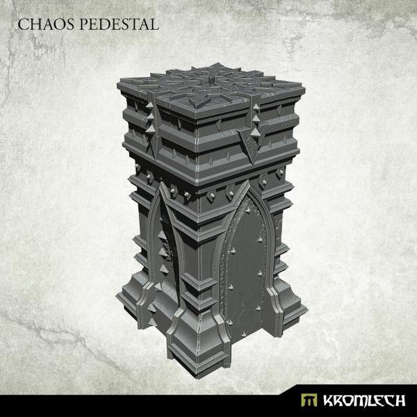 Painted Kromlech Chaos Pedestal three-quarter view showing full height and base proportions