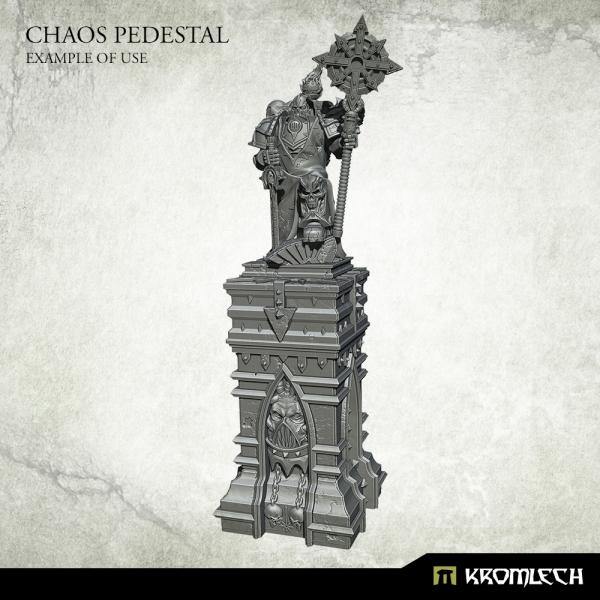 Kromlech Chaos Pedestal top-down view showing 3.4 cm square platform surface