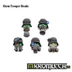 Unpainted resin Kromlech Chem Trooper head with gas mask and respirator equipment