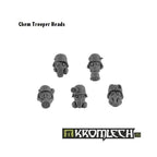Unpainted resin Kromlech Chem Trooper head with sealed tactical helmet and breathing apparatus