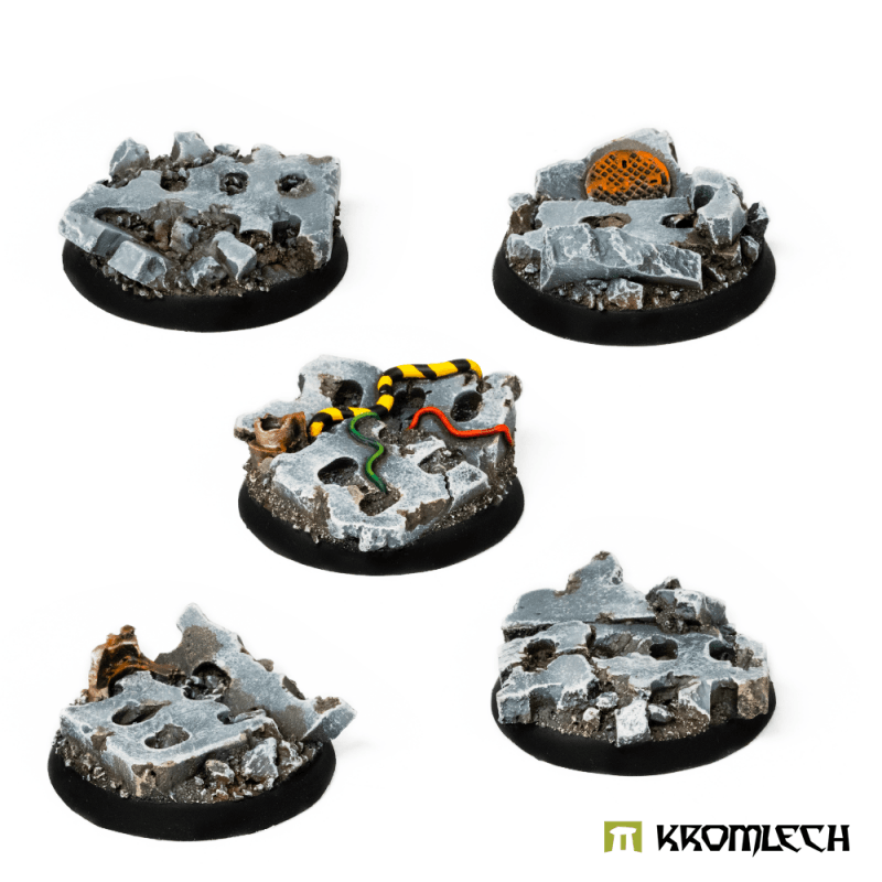 Kromlech Concrete Slabs Round 32mm Set 3 (5) KRRB047 - Hobby Heaven