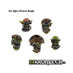Kromlech Orc Cyber Pirates Heads (10) KRCB090 - Hobby Heaven