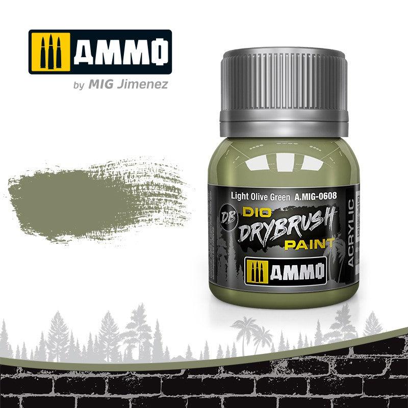 AMMO by MIG Drybrush Light Olive Green MIG0608 - Hobby Heaven