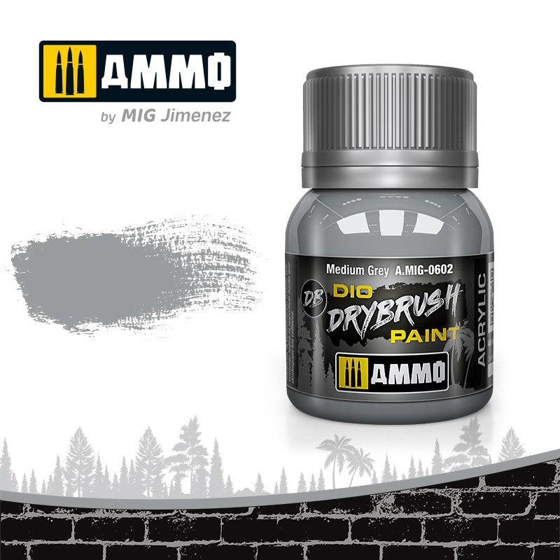 AMMO by MIG Drybrush Medium Grey MIG0602 - Hobby Heaven
