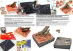 Page two of AK's HowTo guide, showing terrain bases built with the pastes and finished with pigments