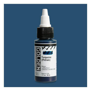 Golden High Flow 30ml Turquoise (Phthalo) Paint - Hobby Heaven