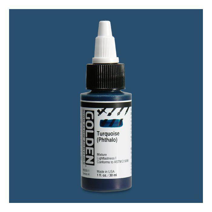 Golden High Flow 30ml Turquoise (Phthalo) Paint - Hobby Heaven