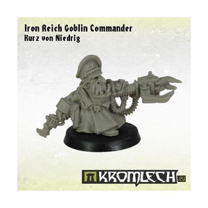Kromlech Iron Reich Goblin Commander Kurz von Niedrig (1) KRM082 - Hobby Heaven