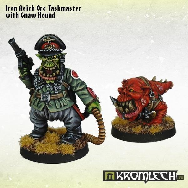 Kromlech Iron Reich Orc Taskmaster with Gnaw Hound (2) KRM083 - Hobby Heaven