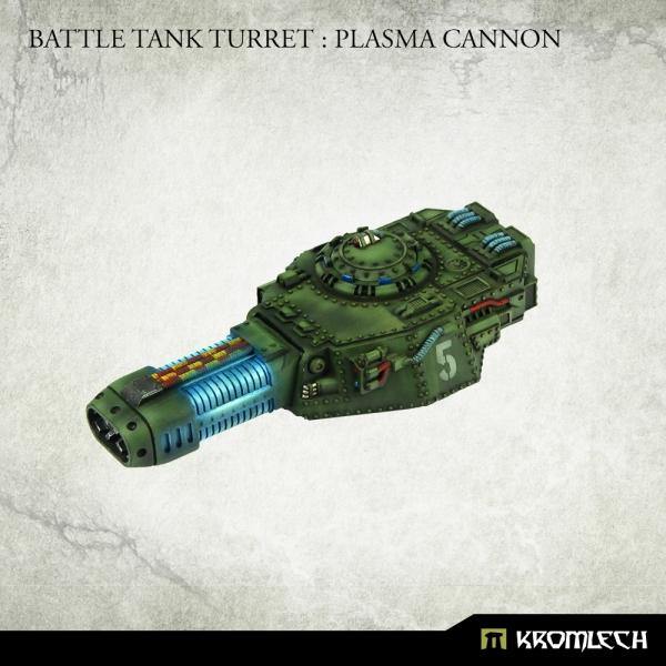 Kromlech Battle Tank Turret Plasma Cannon painted top-down view showing commander hatch and smoke launchers