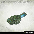 Kromlech Battle Tank Turret with Plasma Cannon painted three-quarter view showing coil-wrapped barrel
