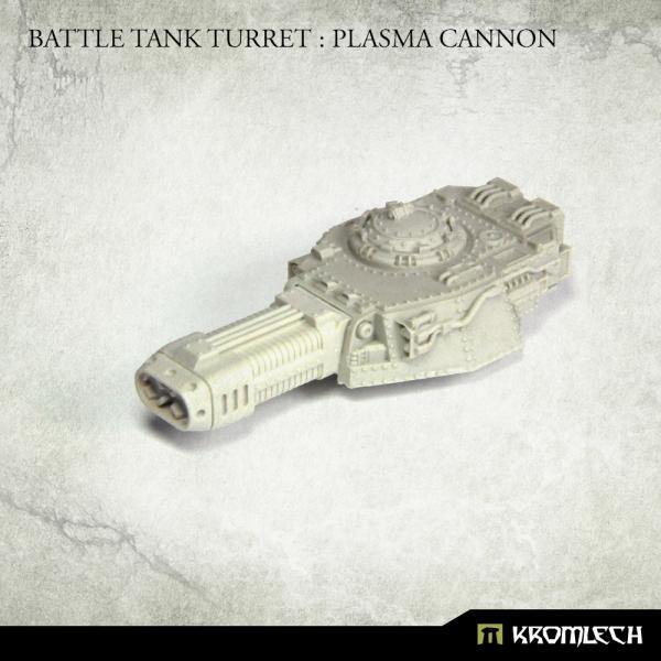 Kromlech Battle Tank Turret Plasma Cannon size reference side profile with hull silhouette