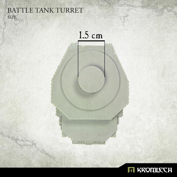 Kromlech Battle Tank Turret Plasma Cannon in unpainted resin three-quarter view showing cast detail