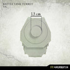 Kromlech Battle Tank Turret Plasma Cannon in unpainted resin three-quarter view showing cast detail