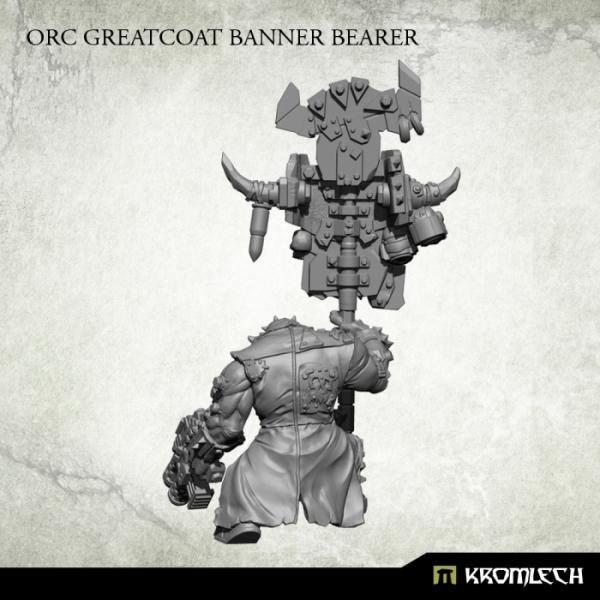 Kromlech Orc Greatcoat Banner Bearer (1) KRM134 - Hobby Heaven
